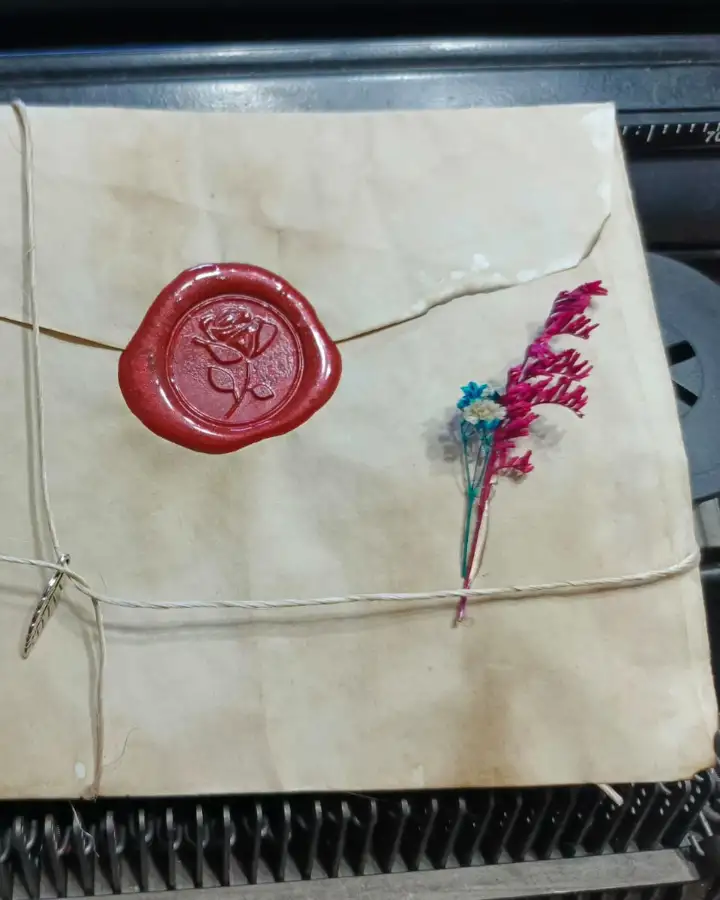 Sobre vintage con flores